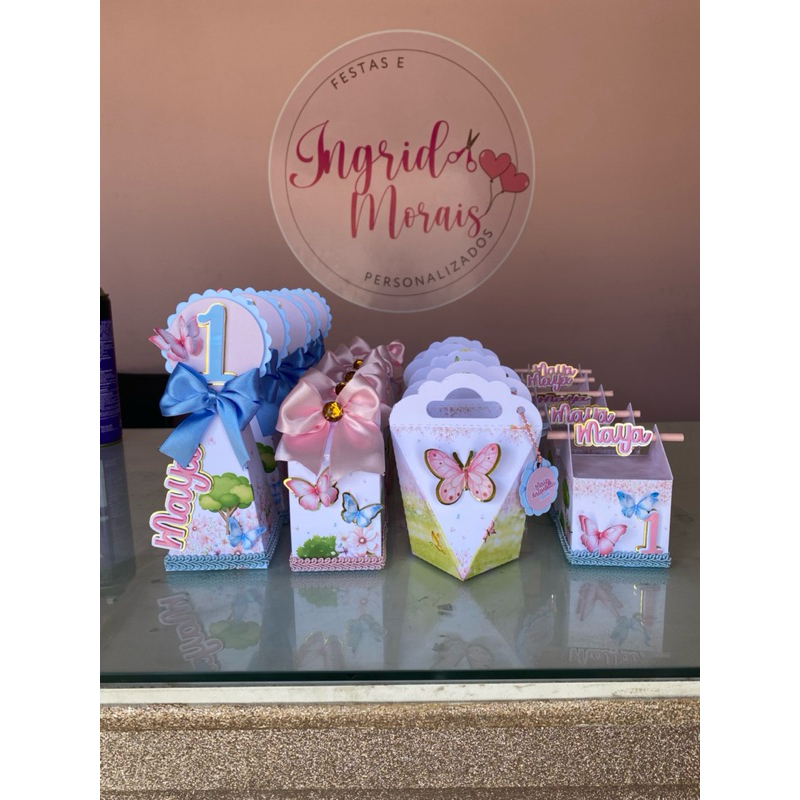 kit caixas personalizadas - jardim das borboletas / festas e aniversários / lembrancinhas personalizadas