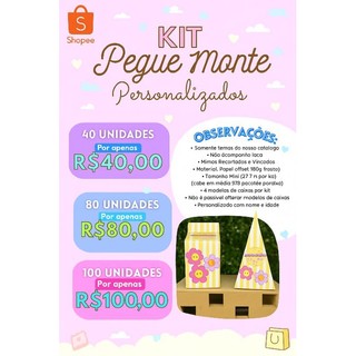 40 ,80 e 100 unidades kit pegue e monte desmontadas envio Imediato