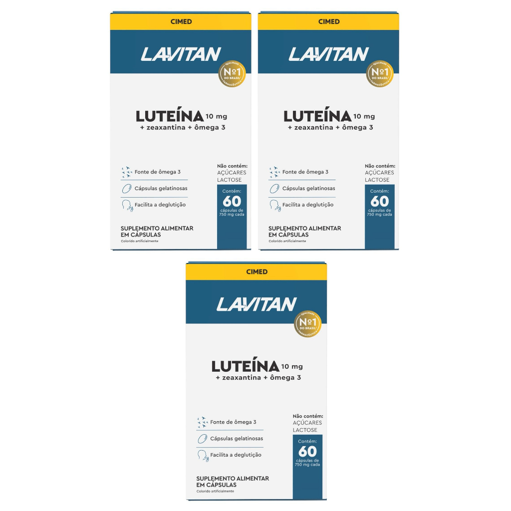 Kit 3 Caixas Lavitan Luteina Com 60 Cápsulas