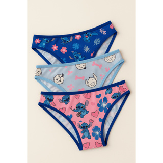 Kit 10 Calcinhas Juvenil Menina Moça Lisa e Estampada Personagens Stitch em Oferta na Shopee