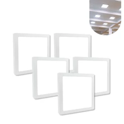 Kit com 5 Plafons Painel LED Quadrado Sobrepor 24W 6500K Teto 26cm Bivolt