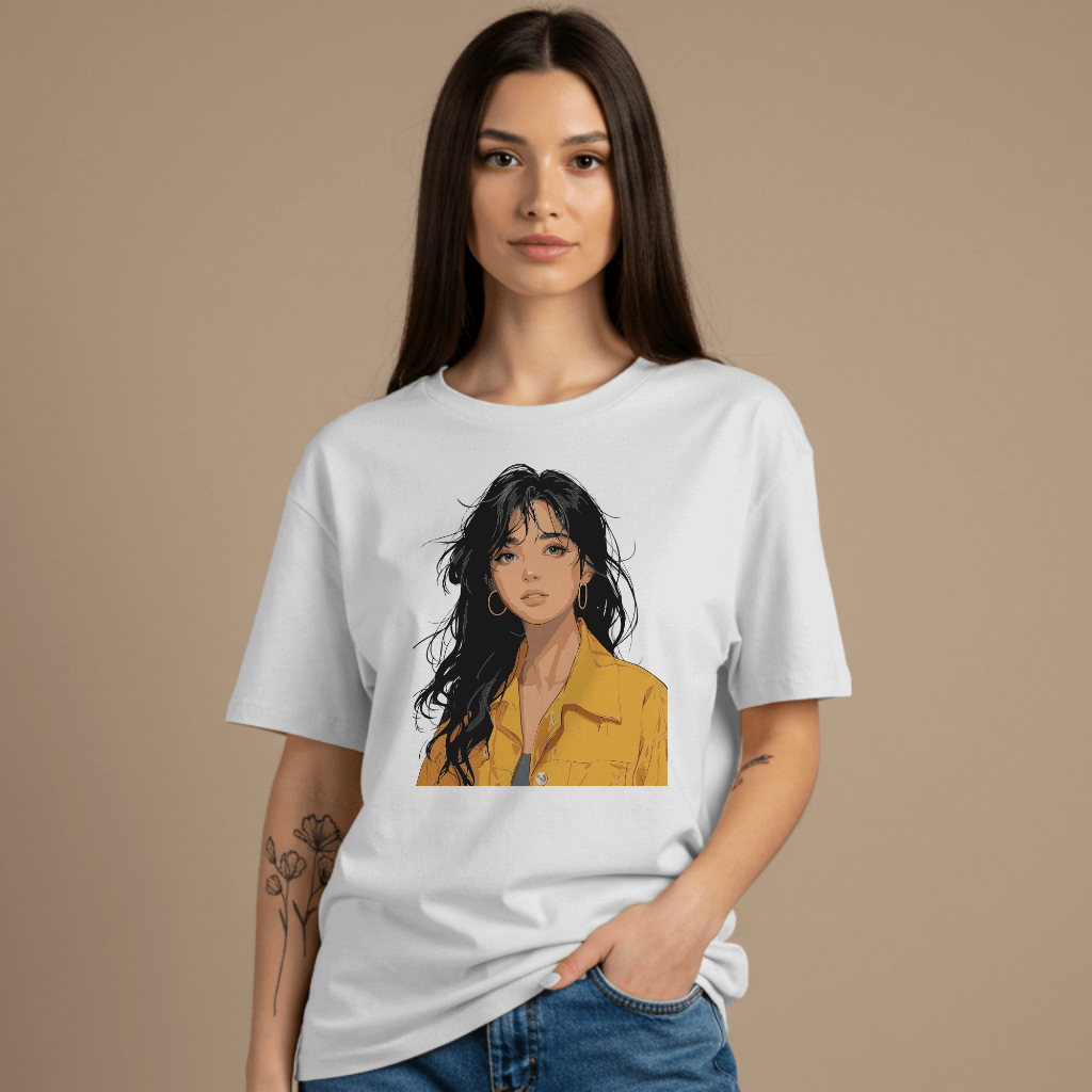 Camiseta Oversize Mangá Moderna Estilo Anime Street Preta Estampa Fashion
