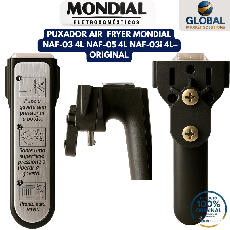 Cabo Puxador Alça para Airfryer Mondial Modelo  NAF-03I-4L e NAF-05 4 Litros
