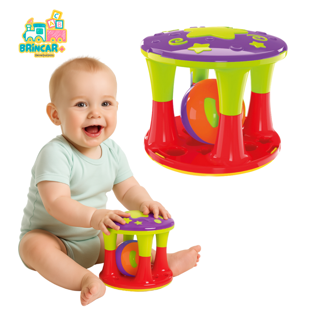 Brinquedo Educativo Torre Chocalho Didático para Bebês