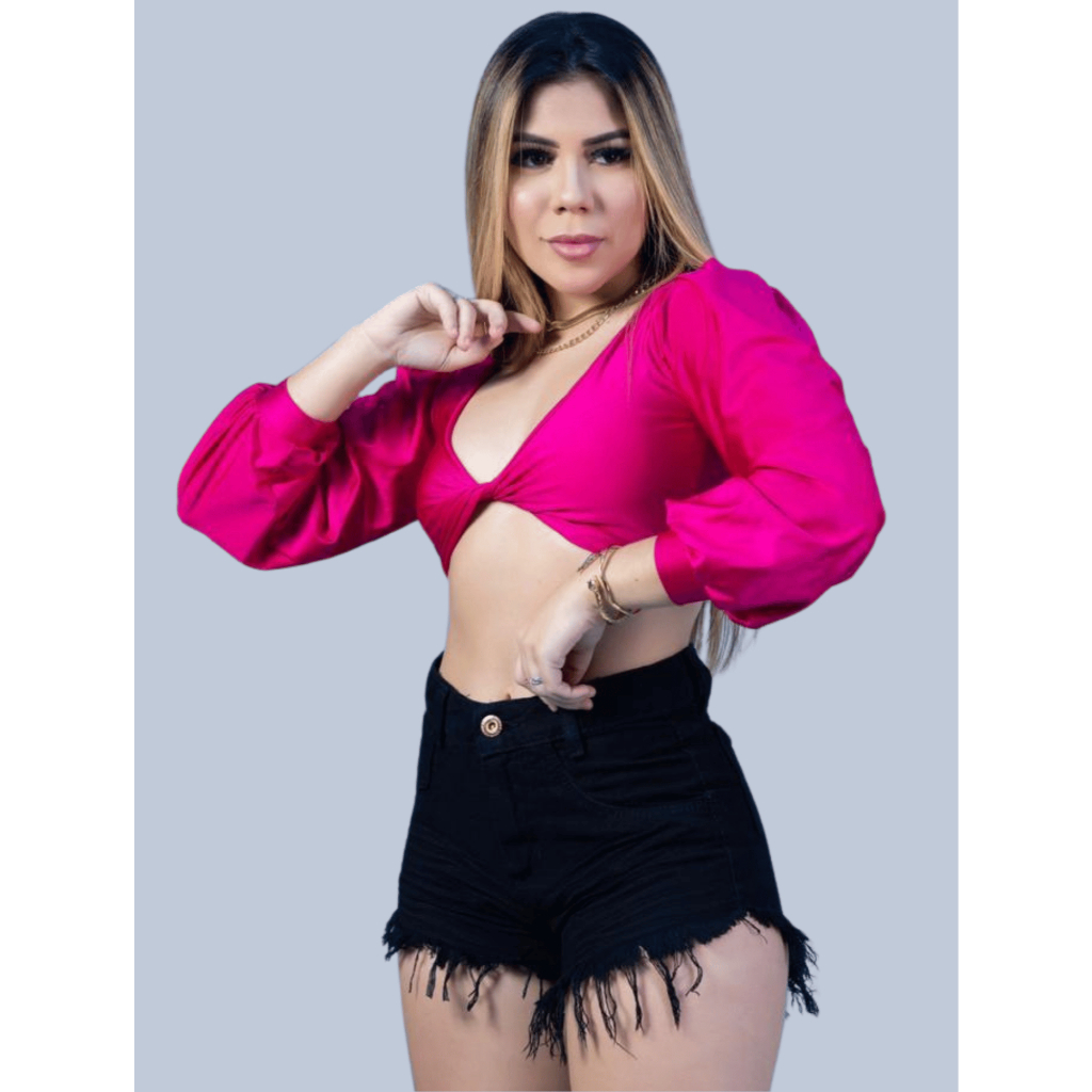Shorts Jeans Preto Feminino Cintura Alta Cos Alto Desfiado Hot Pants Destroyed Desfiado top