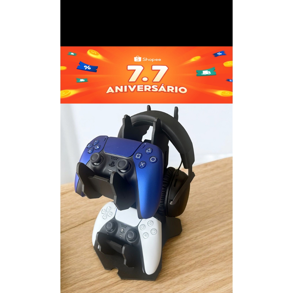 Suporte Controles e Fones para Videogame, todos modelos PlayStation PS3 PS4 PS5 PC e XBox Moderno