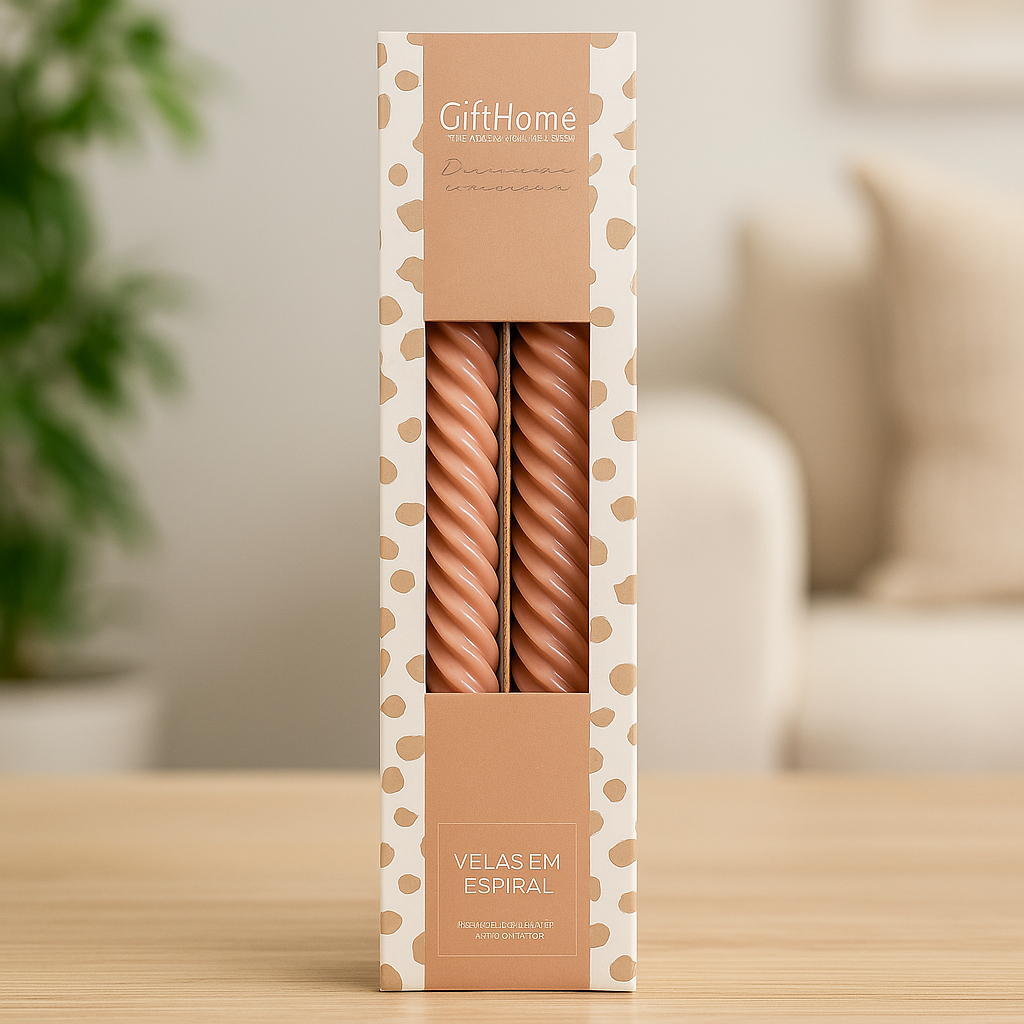 Kit 2 Velas Espiral Decorativas 25cm – Rosa Salmão l Parafina em Oferta na Shopee