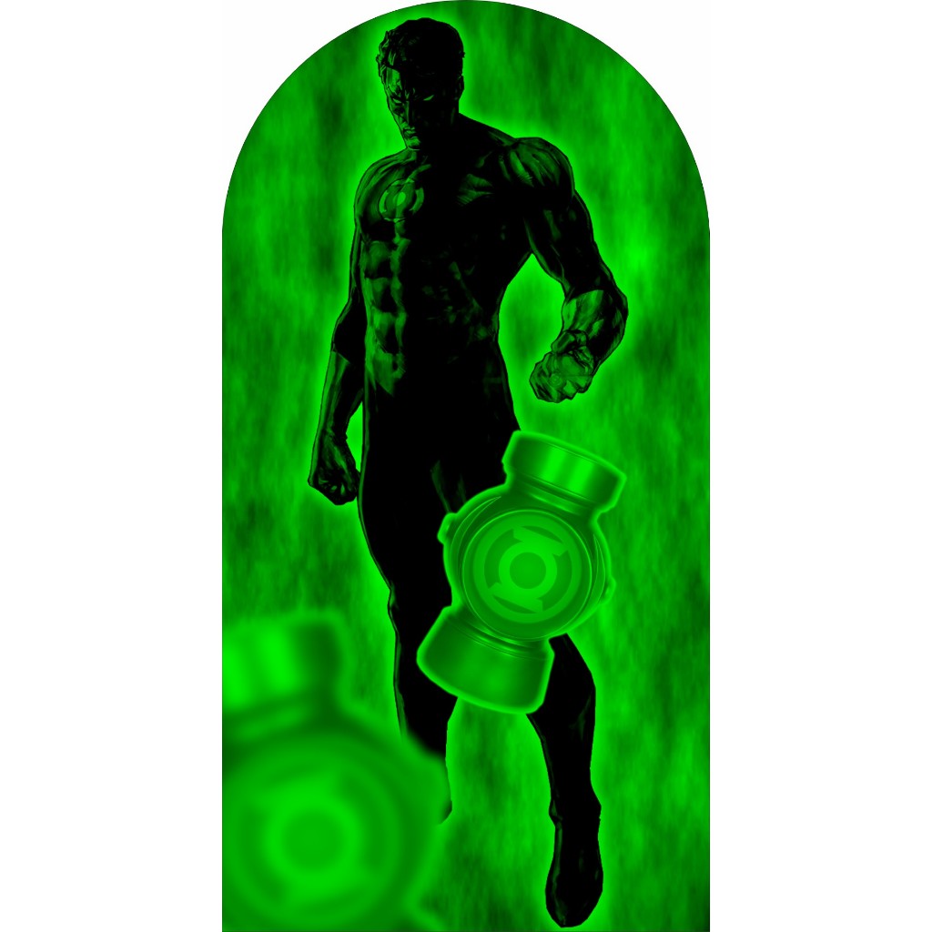 Lanterna Verde + Painel Romano (COM  elástico na borda) 2x1m + Tecido Sublimado