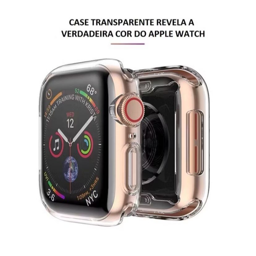 CAPA PARA IWATCH 360º 38mm / 40mm / 41mm / 42mm / 44mm / 45mm / 46MM / 49mm Capinha Transparente TPU FECHADA