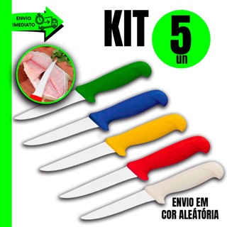 Kits 5/3/2/1 Unidade de  Faca Desossa Inox Cabo Ergonômico Super Resiste P/ Açougue Restaurante  – Conforto e Precisão