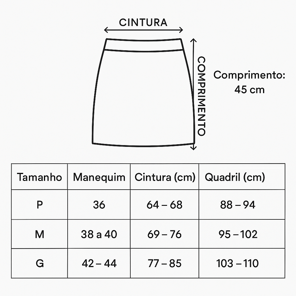Saia gringa em bengaline moda feminina casual confortável — imagem 2 de 2
