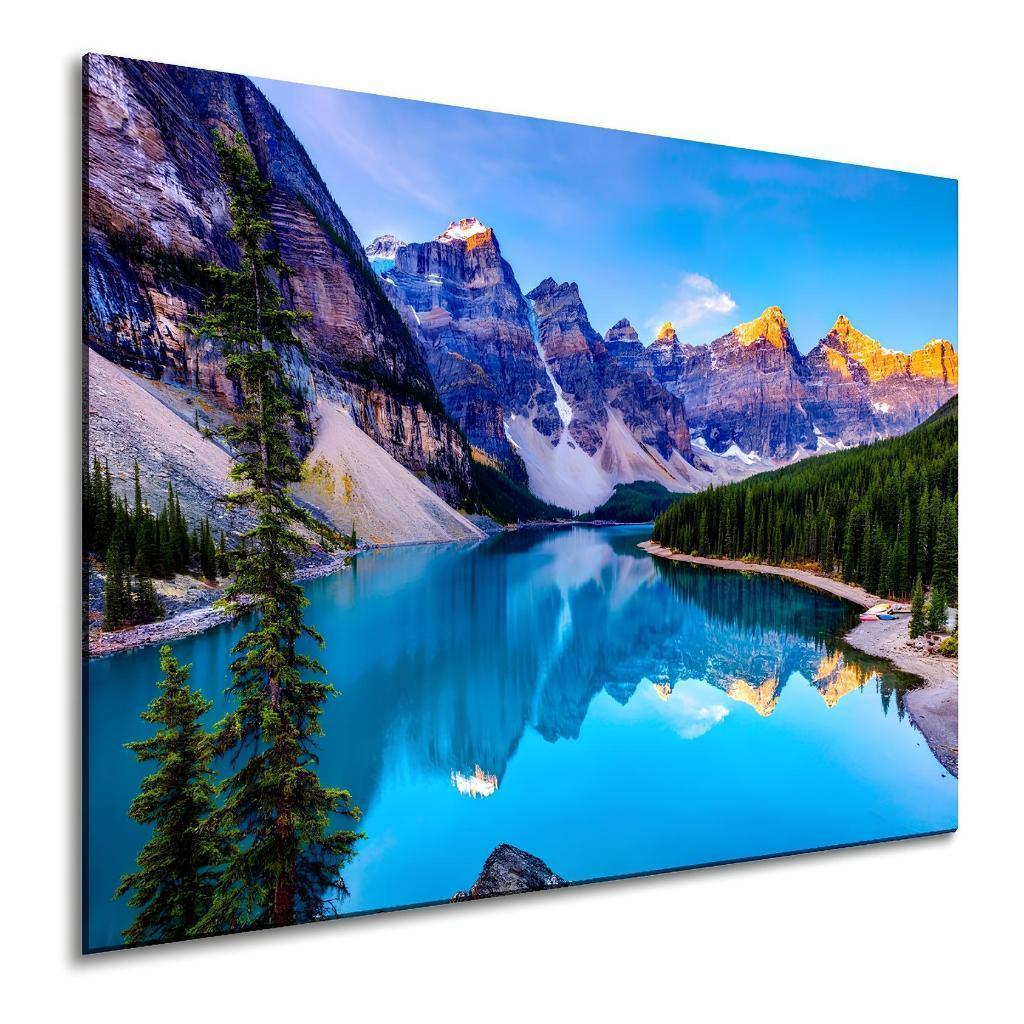 Quadro Decorativo Montanha Cidade Paisagem Frio Mosaico Sala Quarto Escritório 110x80