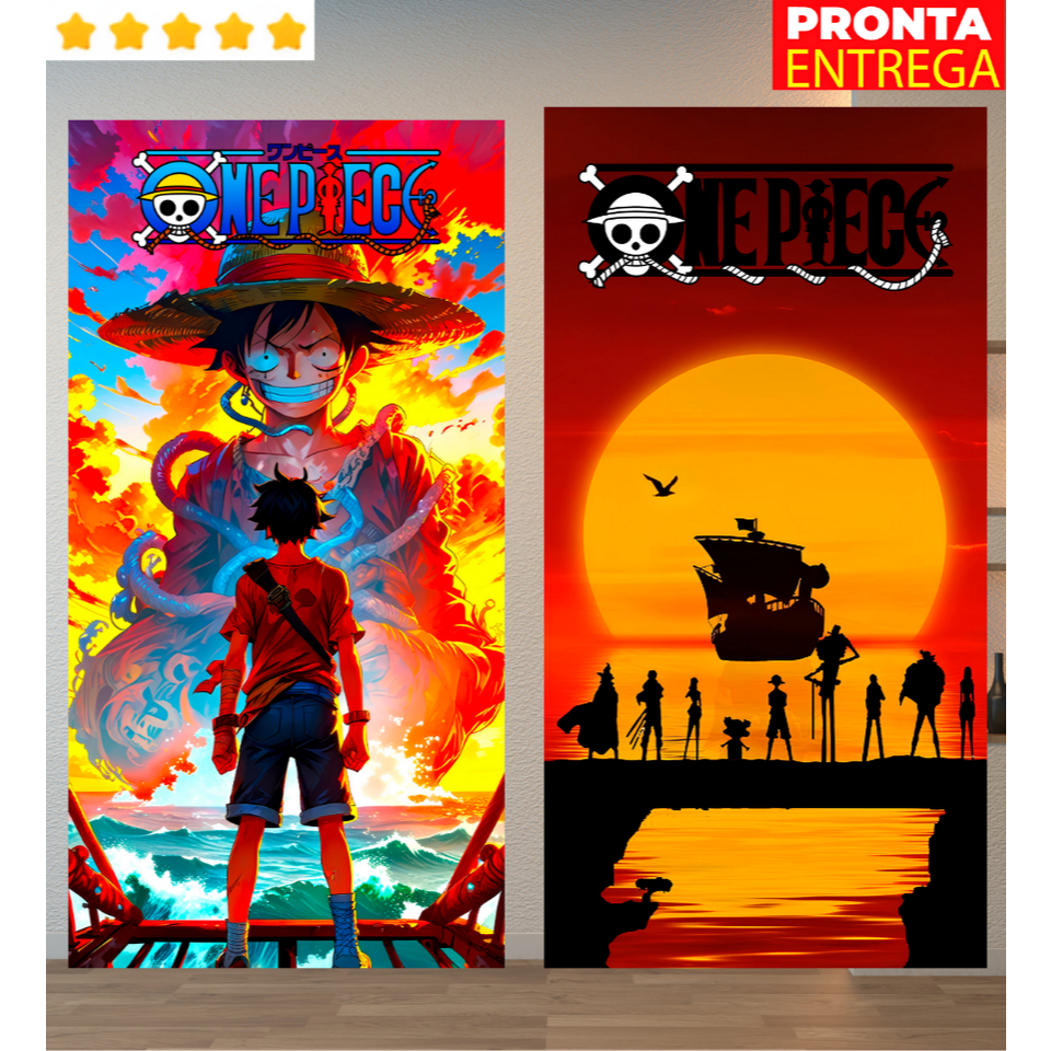 Toalha de Banho One Piece Luffy Anime Infantil Desenho Praia Piscina Felpa Estampada