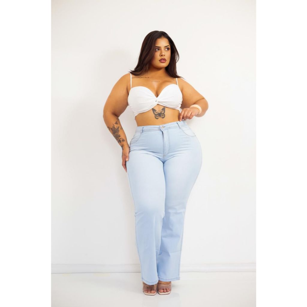 Calça Wild  Leg Plus Size com Elastano  Estilo Solto, Caimento Perfeito Conforto Premium , Qualidade