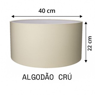 Cúpula Cilíndrica Grande |  | 40x40x22 | Para Luminária Pendente ou Abajur de Chão
