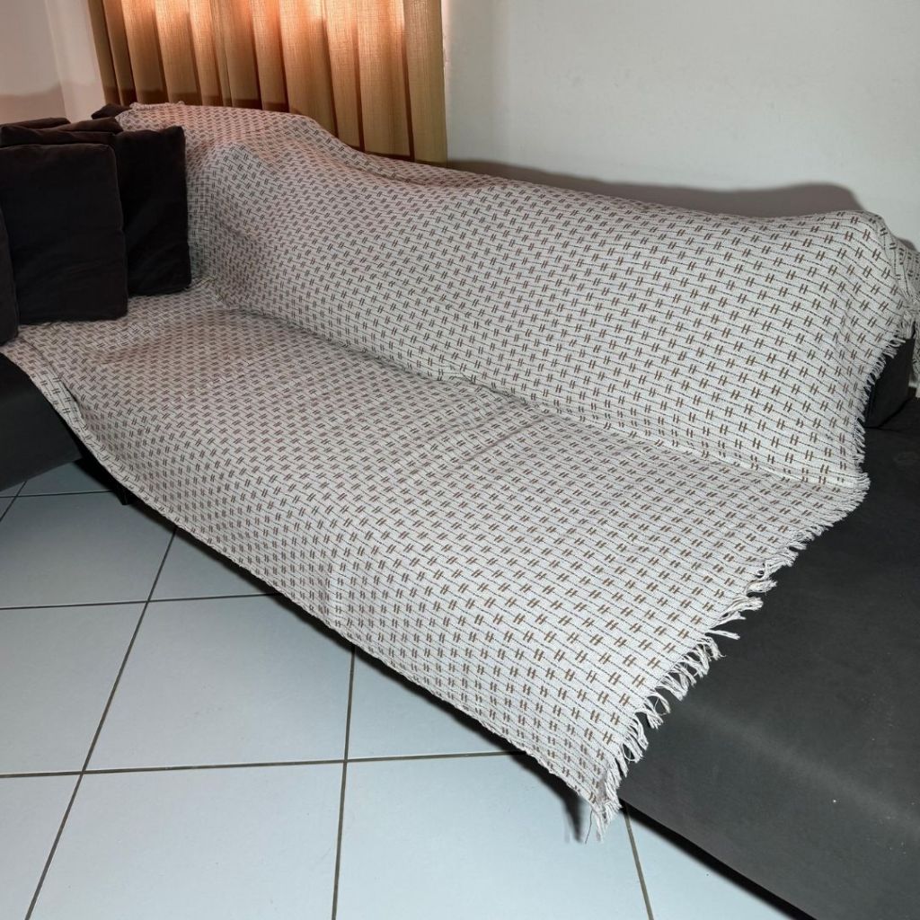 Manta Para Sofá Gigante Grande Luxo Casal 2,40×1,80 Decorativa Tipo Capa Algodão Peseira Cama Casal