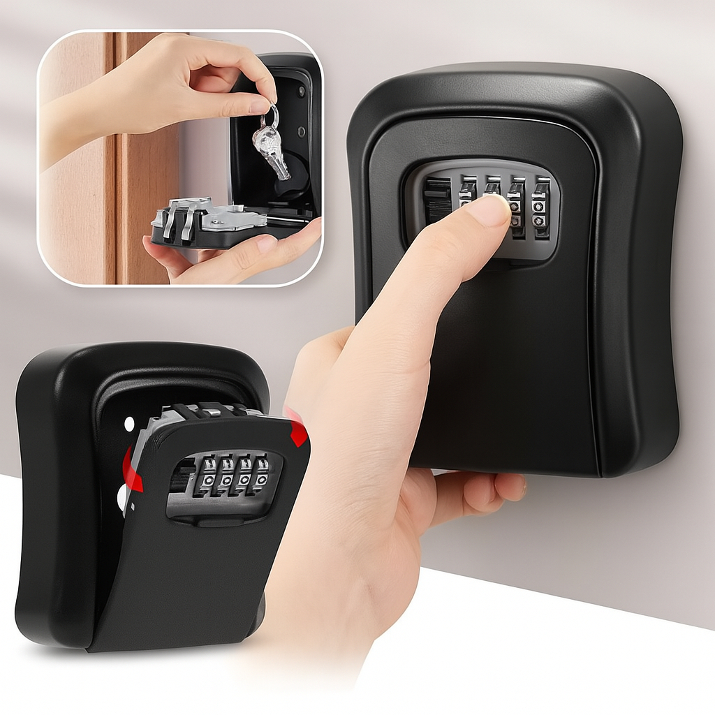 Cadeado Caixa Segredo Cofre Parede Guarda Chaves Objetos Metal Airbnb