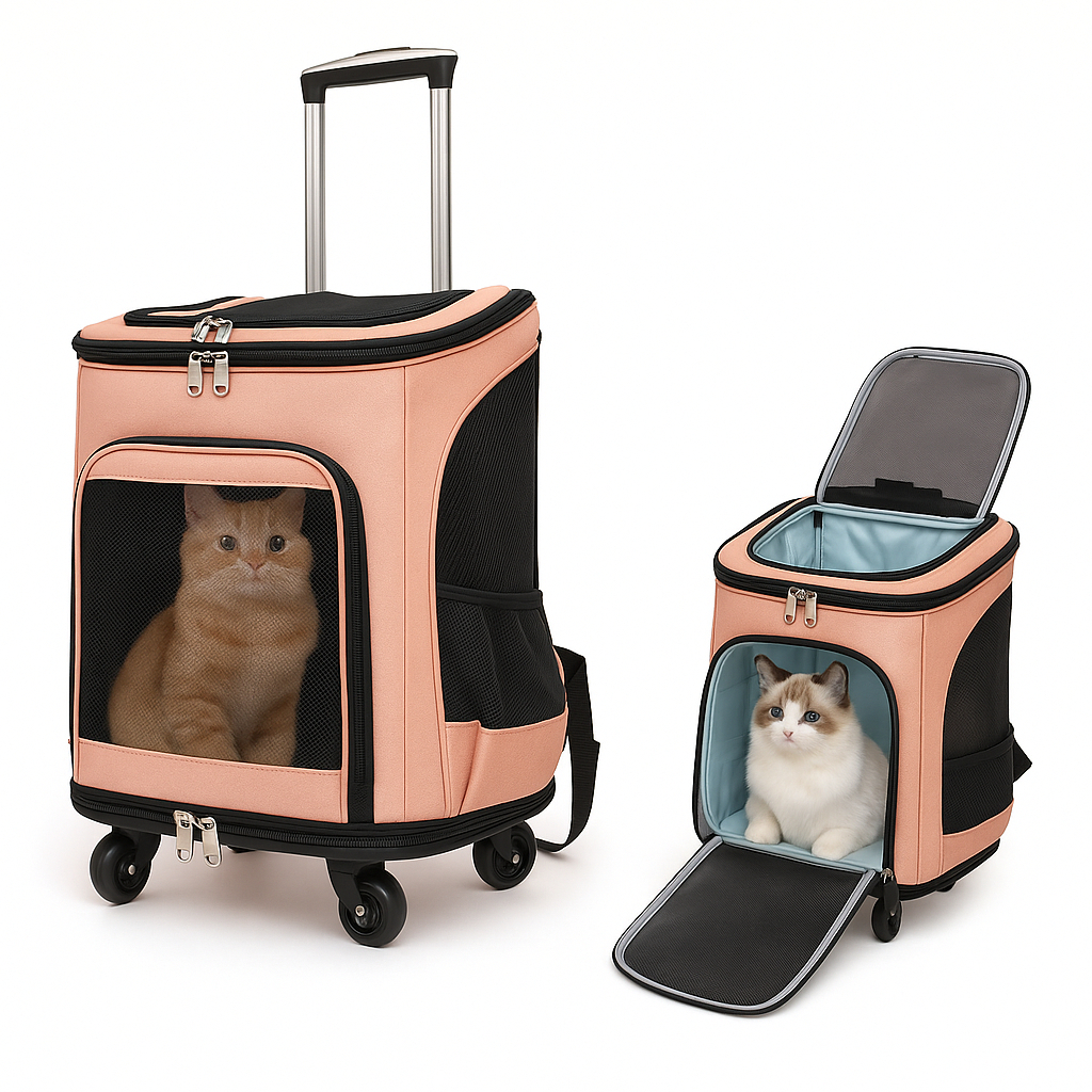 Bolsa Mochila Transporte Pet Luxo Com Rodinhas Caes Gatos Viagem de avião pela companhia aeria em Oferta na Shopee