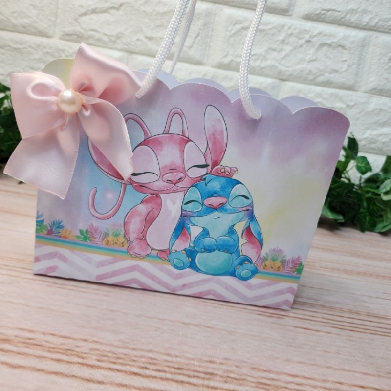Sacolinha Stitch Personalizada l Sacolinha l Lembrancinha l Festa infantil l Festa Stitch e Angel