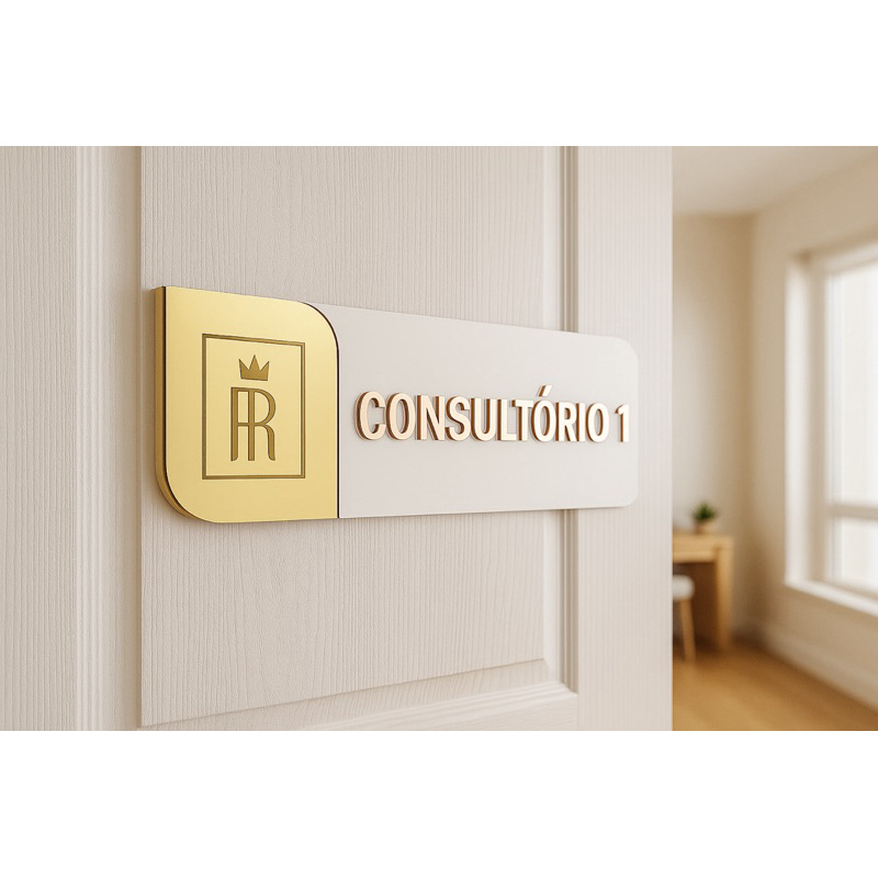 Placa de Sinalização Personalizada em Acrílico Espelhado em Oferta na Shopee