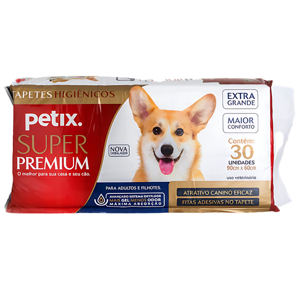 Tapete Higiênico Super Premium Petix 30 UN Extra Grande 90x60