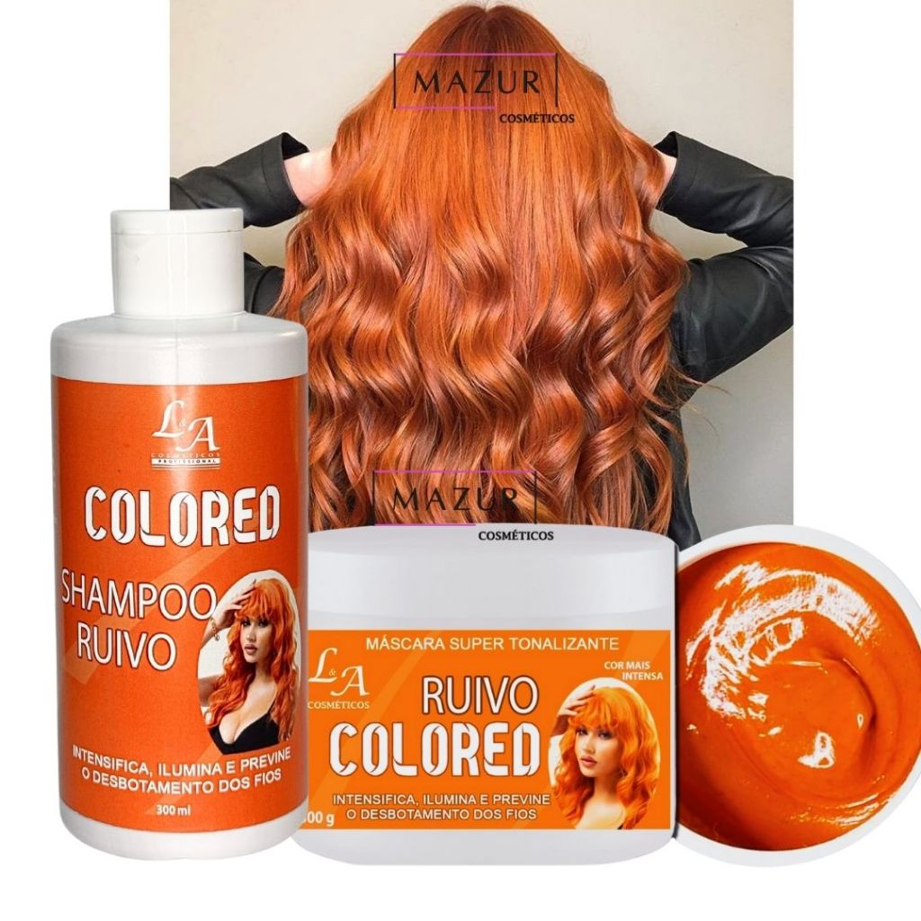 Kit Ruivo Pigmentador  Shampoo Tonalizante + Máscara Hidratante | Brilho e Cor Intensa Raposinha em Oferta na Shopee