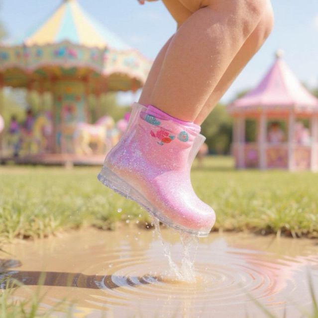 Galocha infantil Menina Menino bota de Plástico chuva IMPERMEAVEL REF.10