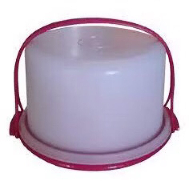 Tupperware Mini Cake Branco com base Rosa