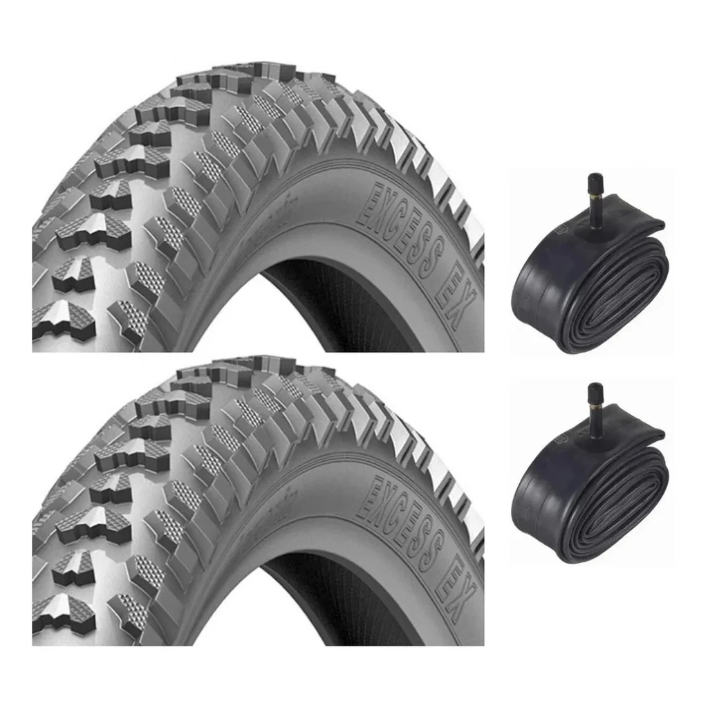 Kit 2 Pneus Excess Levorin Aro 20 + 2 Câmaras Kenda 20