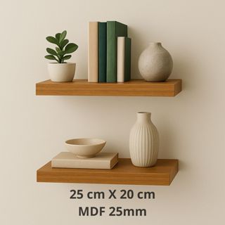 Prateleira 25x20 amadeirada freijó MDF 25mm com suporte invisível decorações quarto sala escritório em Oferta na Shopee