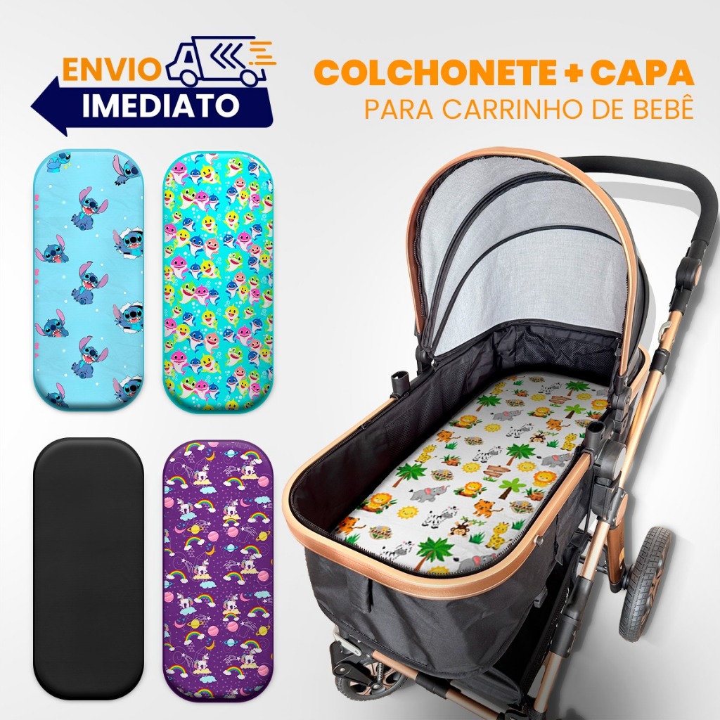 Colchonete para Carrinho de Bebê | Acolchoado Universal e Lavável Capa para Colchonete Unissex em Oferta na Shopee