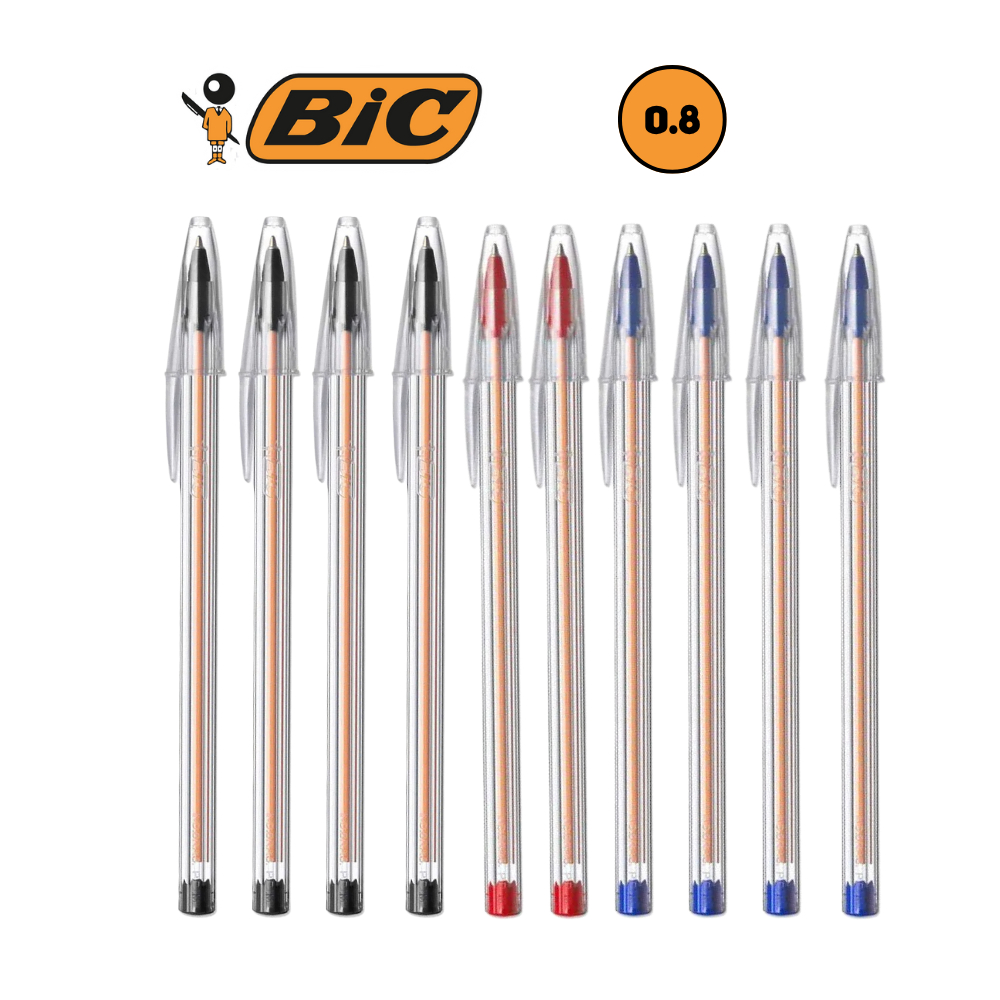 Kit Caneta Bic Cristal Fina - Preta, Azul e Vermelha Monte seu Kit Quantidades Diversas