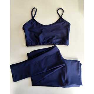 Conjunto Calça e Top Fitness Liso Academia em Oferta na Shopee