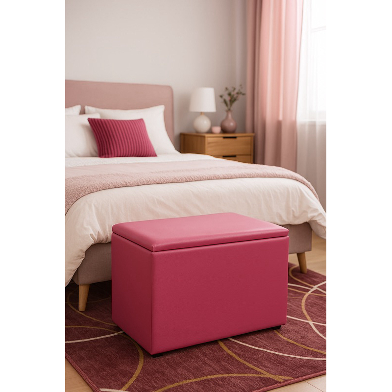 Baú Puff medio 60cm Organizador de brinquedos multiuso tecido couro ou suede em Oferta na Shopee