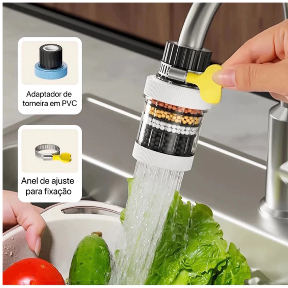 Mini Arejador com Filtro Para Torneira Economia de Água 360° Purificador