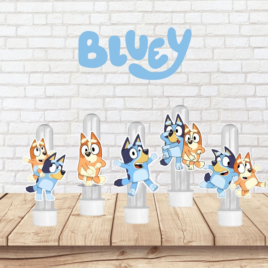 Kit Apliques para Tubetes 13 cm (Grande) Tema Bluey - Festa infantil - Lembrancinhas Personalizadas