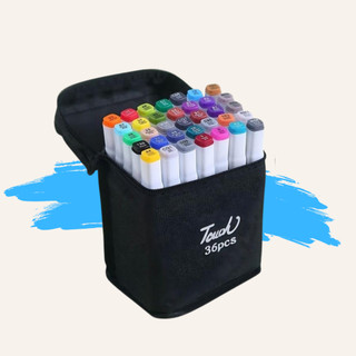 Kit Canetinhas 36 Cores Marcadora Touch Com Ponta Dupla Marker Aquarela Especial Profissional Arte
