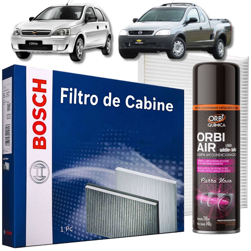 Filtro Ar condicionado Corsa 02 à 11 Montana 07 à 11 BOSCH / Limpa Ar ORBI