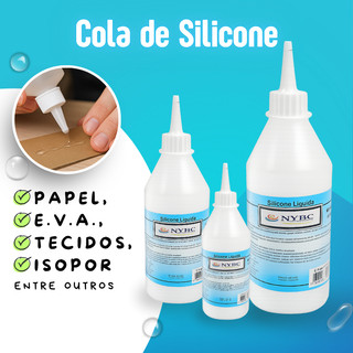 Cola de Silicone Líquida Artesão Transparente Isopor eva Tecidos Artesanato - 60ml 100ml 250ml