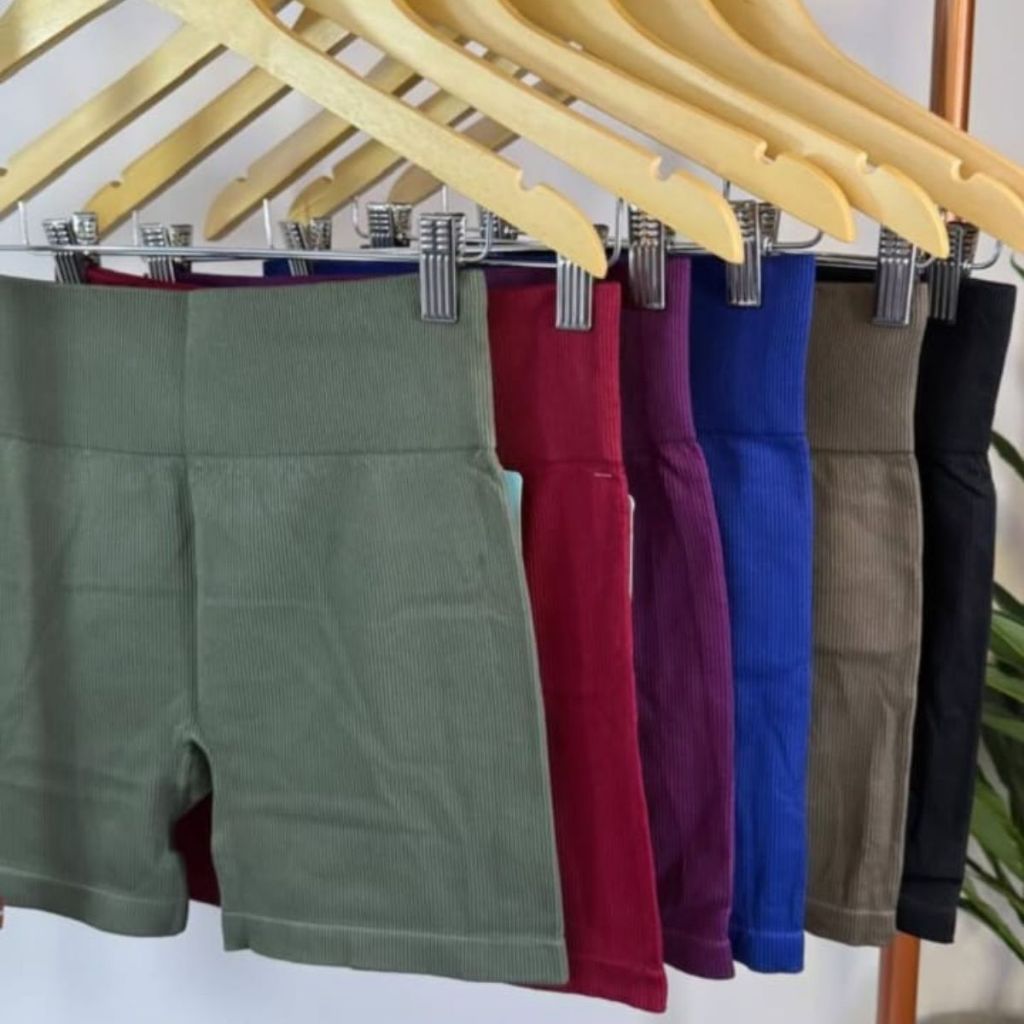 Shorts Fitness Canelado Academia Zero Transparencia Feminino em Oferta na Shopee