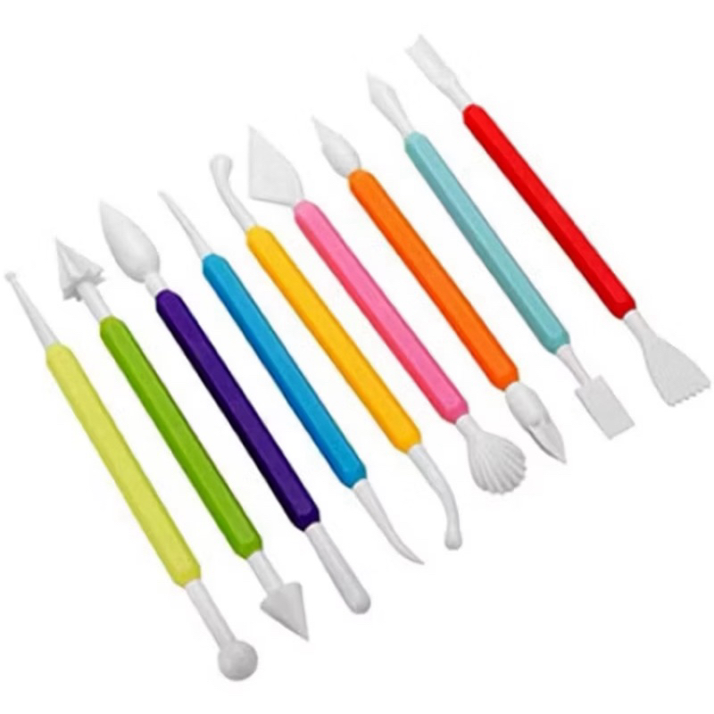 Kit Confeiteiro Estecas De Plástico Para Decorar 9 Pçs 18 Pontas-Envio Já