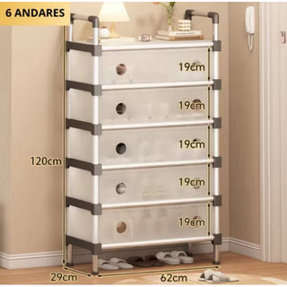 Sapateira Vertical Inox Luxo Sapateira Multiuso Para Calçados 6  Andares Organizador Armário de Sapato