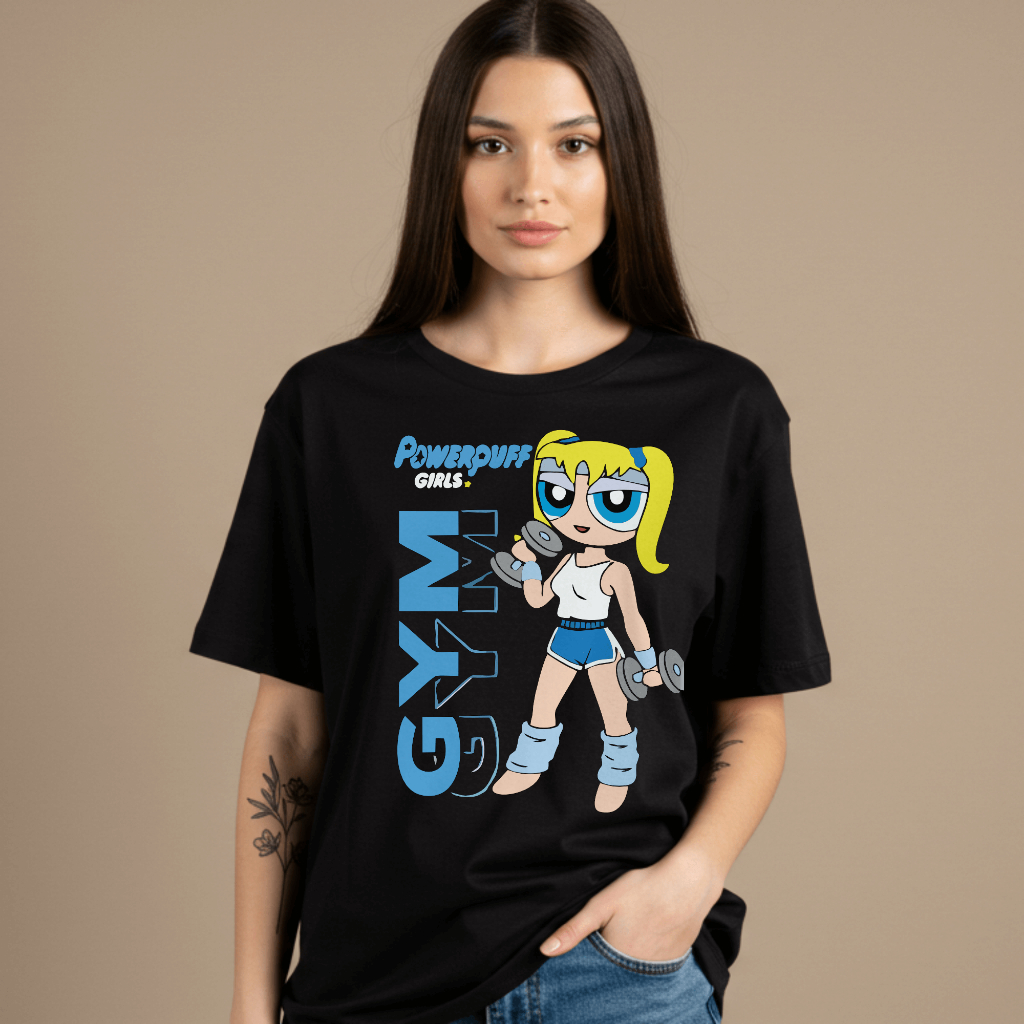 Camiseta Feminina Estilo Personagem Cartoon Academia Lindinha Oversized