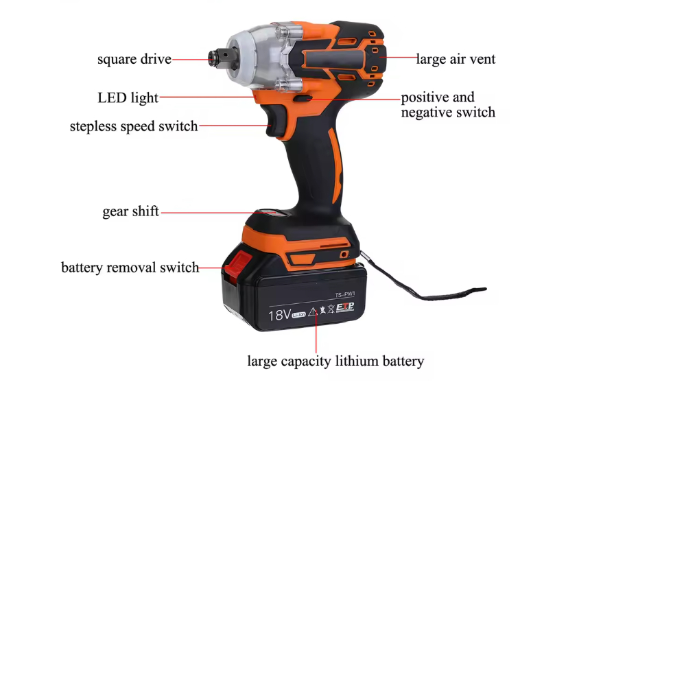 Parafusadeira de Impacto Topshak Motor Brushless