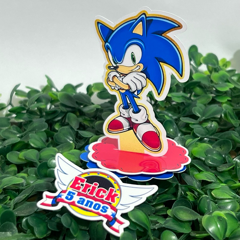 Sonic - Apliques 3D para Latinha ou Caixa Acrílico 5x5 | Personalizado ( Qualquer Tema) em Oferta na Shopee