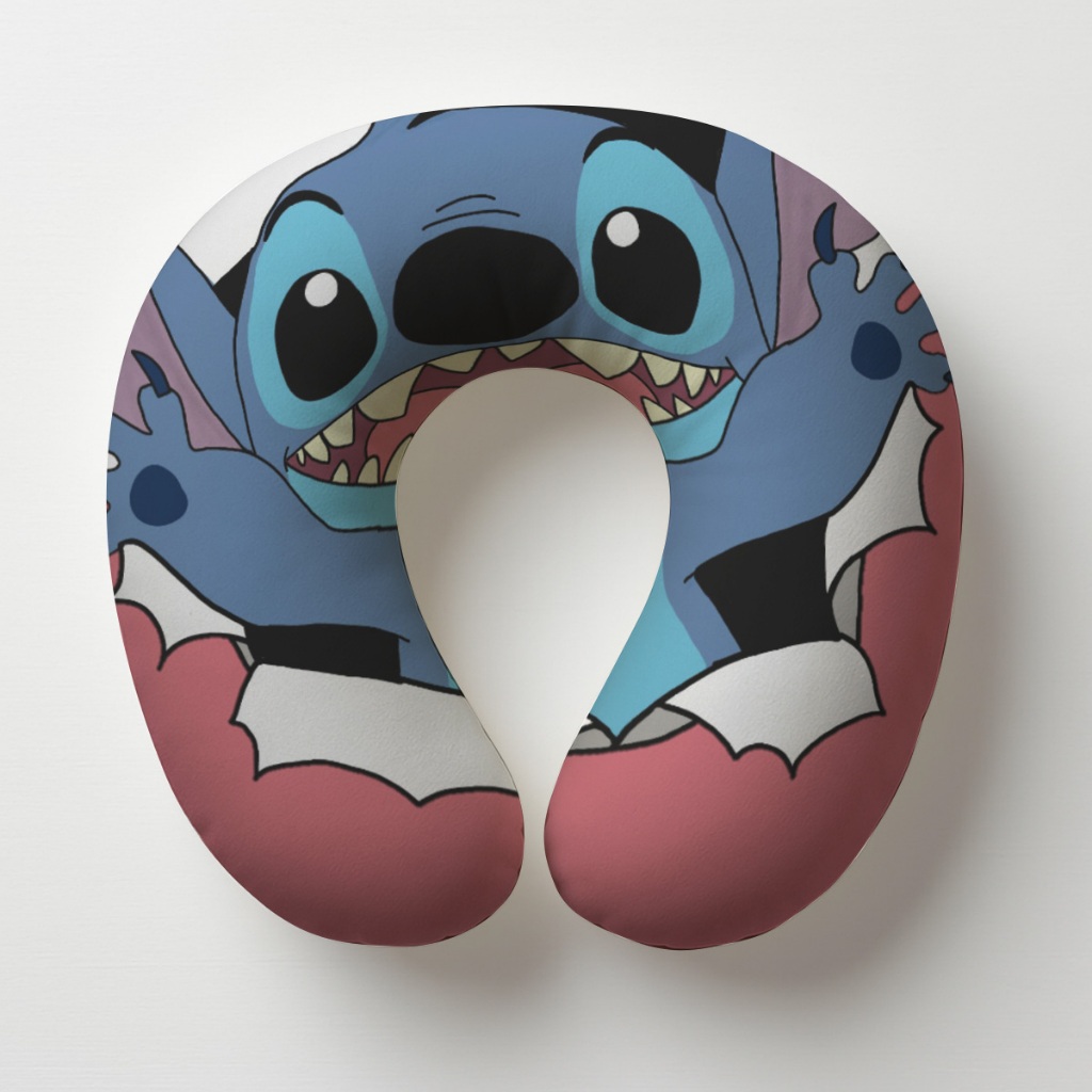 Imagem Almofada de Pescoço Travesseiro Protetor de Pescoço Silicone Para  Viagem, Descanço  Infantil Stitch