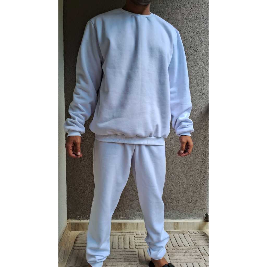 Conjunto Moleton Branco Peluciado