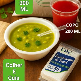 Kit Caldo festa junina - Cumbucas de Isopor 300 ml Colher Resistente Guardanapos + Copos 200 ML em Oferta na Shopee
