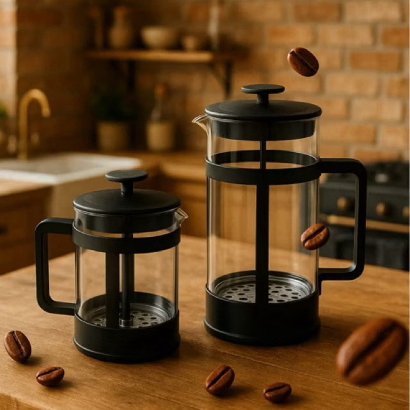 Cafeteira de Prensa Francesa Vidro Cremeira Café Leite Filtro de aço inoxidável