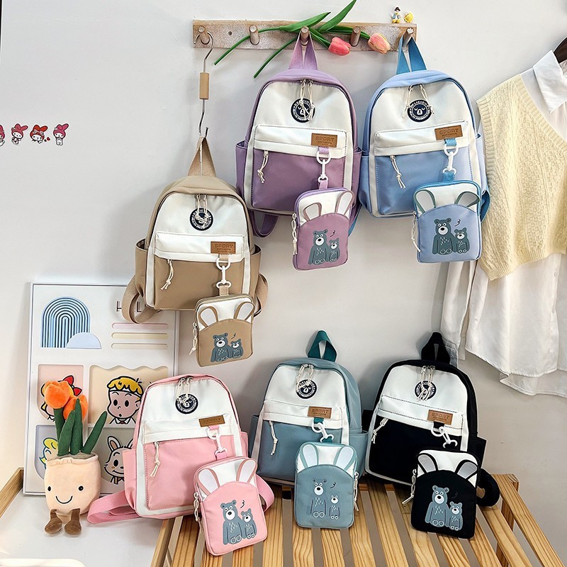 Mochila infantil super leve ursinho fofa com grande capacidade perfeita para meninos e meninas